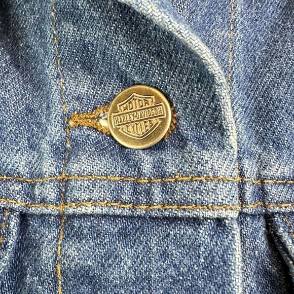 Vintage 2001 Harley Davidson Y2K Denim Vest Size Medium Blue Ombre - Picture 6 of 8